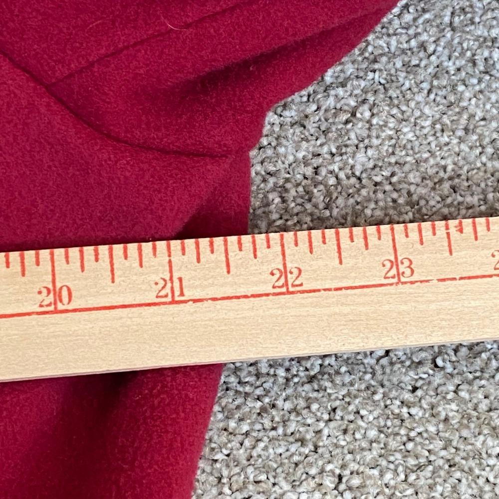 Lands End Womens Red Wool Blend Coat Button Front Long Sleeve Petite Size 14P - Picture 6 of 7